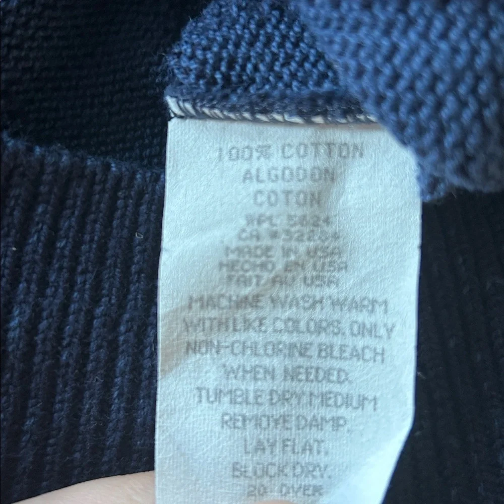 Shenandoah mens made in USA knit patriotic eagle flag navy blue sweater large​​ - Picture 7 of 8